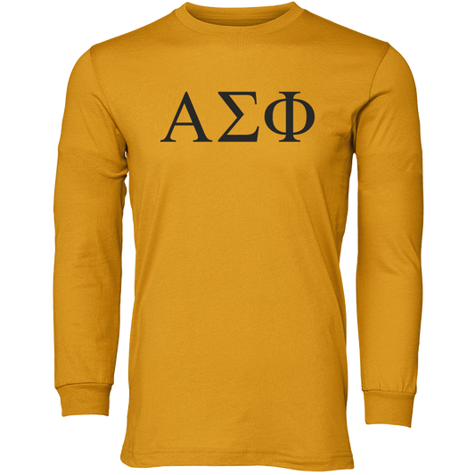 Alpha Sigma Phi Lettered Long Sleeve T-Shirts