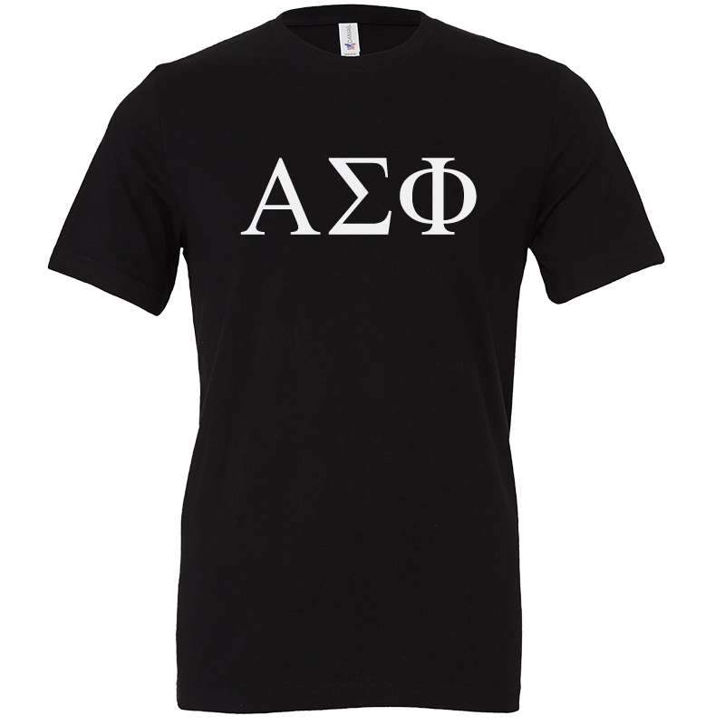 Alpha Sigma Phi Lettered Short Sleeve T-Shirts