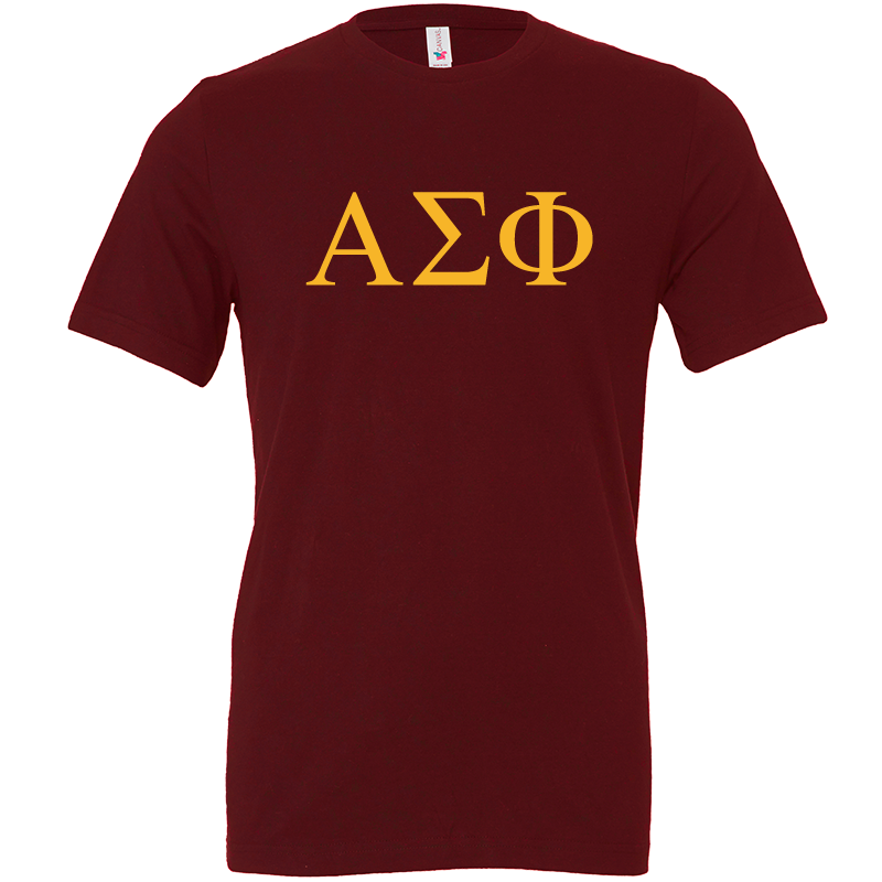 Alpha Sigma Phi Lettered Short Sleeve T-Shirts