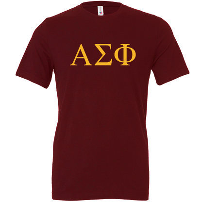 Alpha Sigma Phi Lettered Short Sleeve T-Shirts