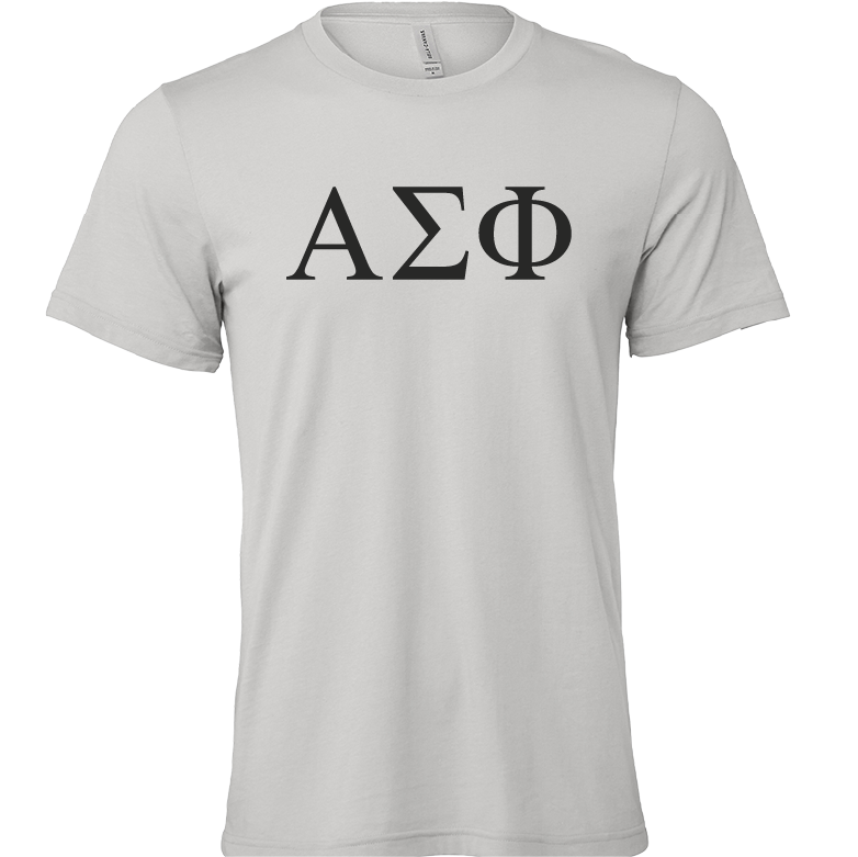 Alpha Sigma Phi Lettered Short Sleeve T-Shirts