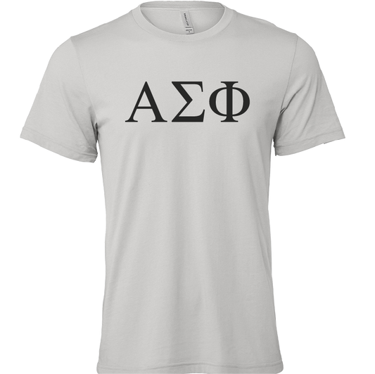 Alpha Sigma Phi Lettered Short Sleeve T-Shirts