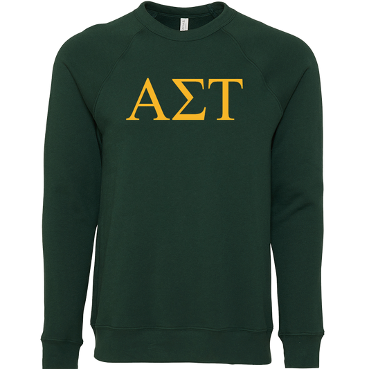 Alpha Sigma Tau Embroidered Lettered Crewneck Sweatshirts