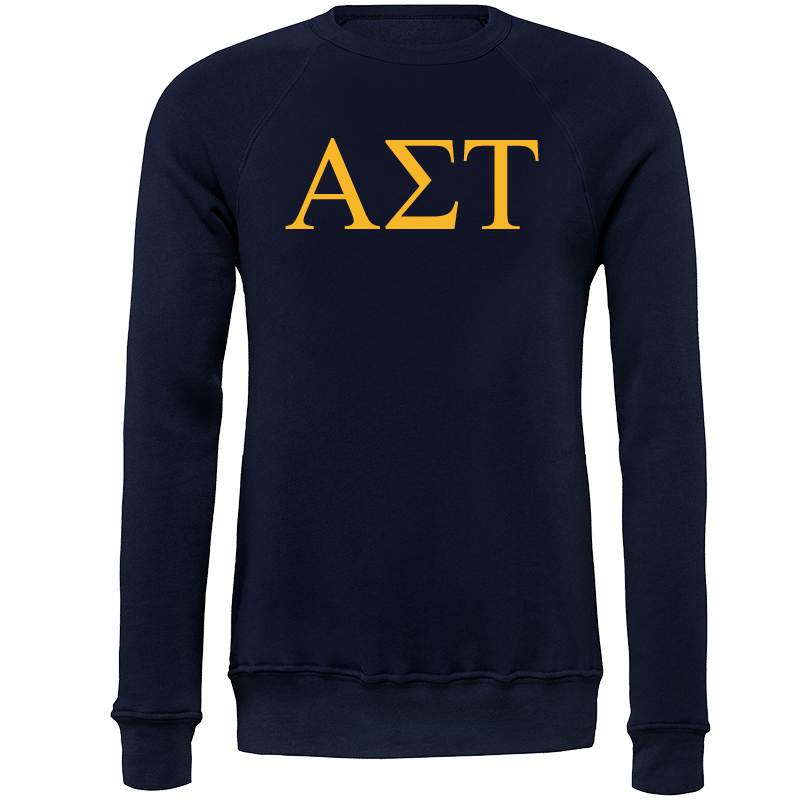 Alpha Sigma Tau Lettered Crewneck Sweatshirts