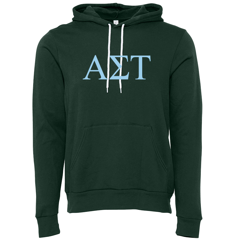 Alpha Sigma Tau Lettered Hooded Sweatshirts