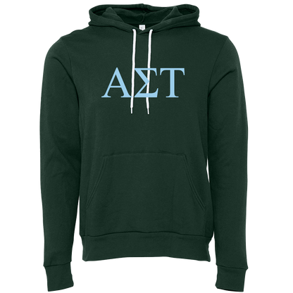 Alpha Sigma Tau Lettered Hooded Sweatshirts