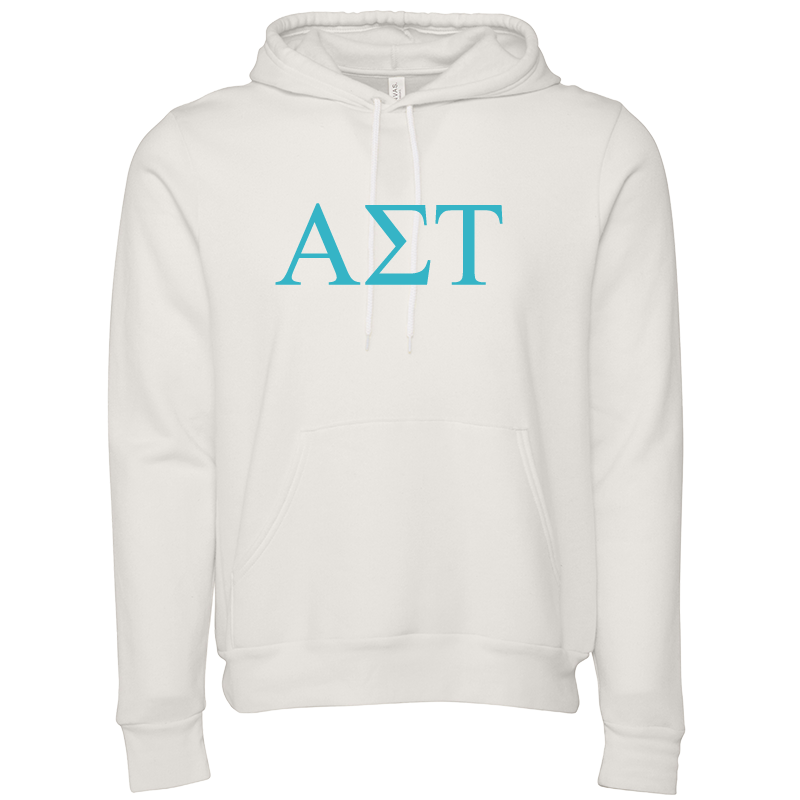 Alpha Sigma Tau Lettered Hooded Sweatshirts