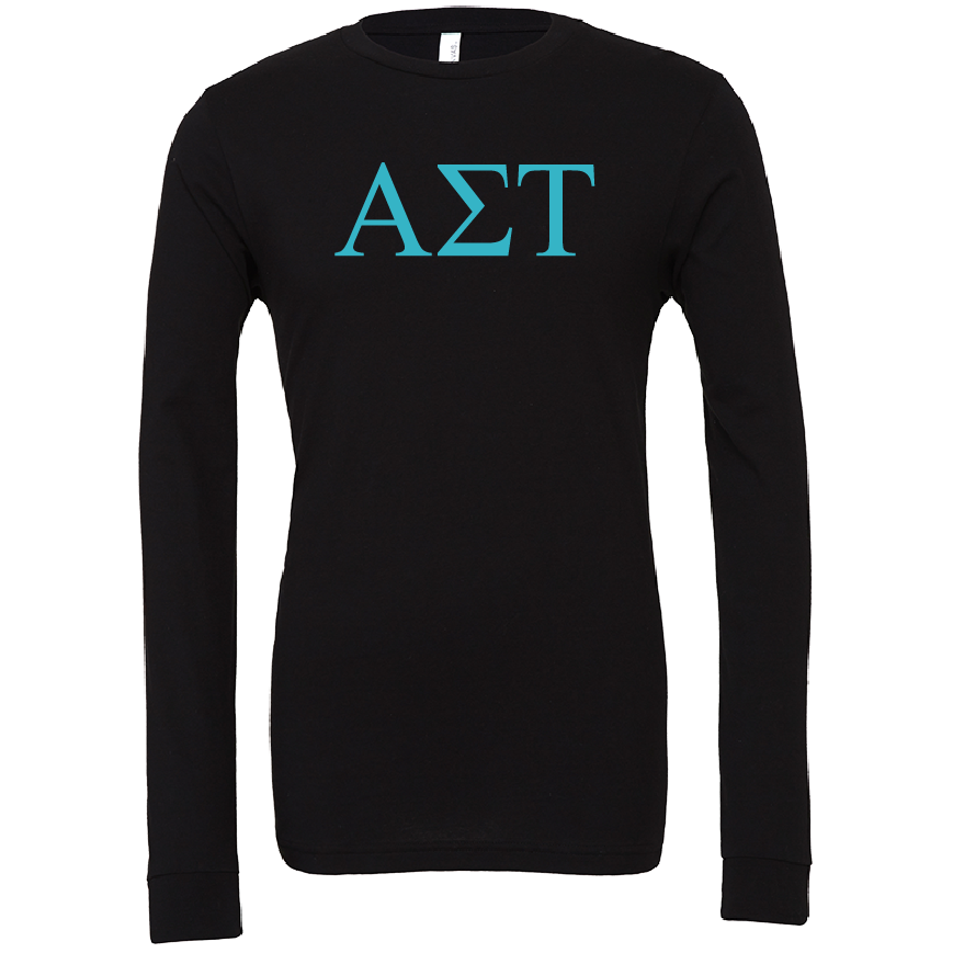 Alpha Sigma Tau Lettered Long Sleeve T-Shirts