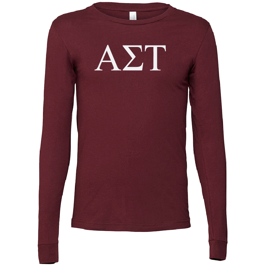 Alpha Sigma Tau Lettered Long Sleeve T-Shirts