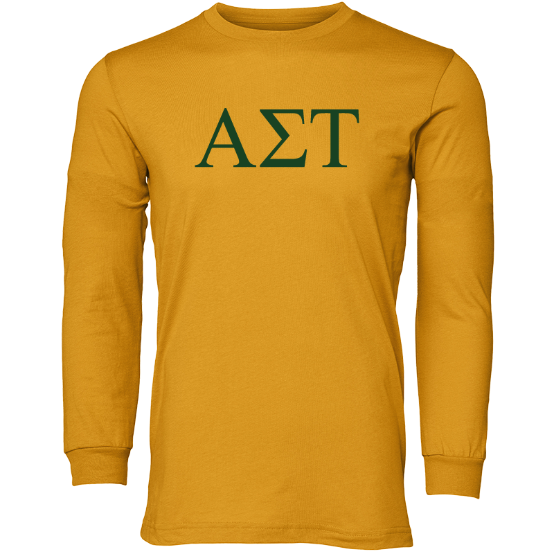 Alpha Sigma Tau Lettered Long Sleeve T-Shirts