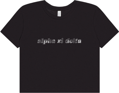 Alpha Xi Delta Lace Print Crop Top