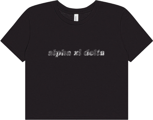 Alpha Xi Delta Lace Print Crop Top