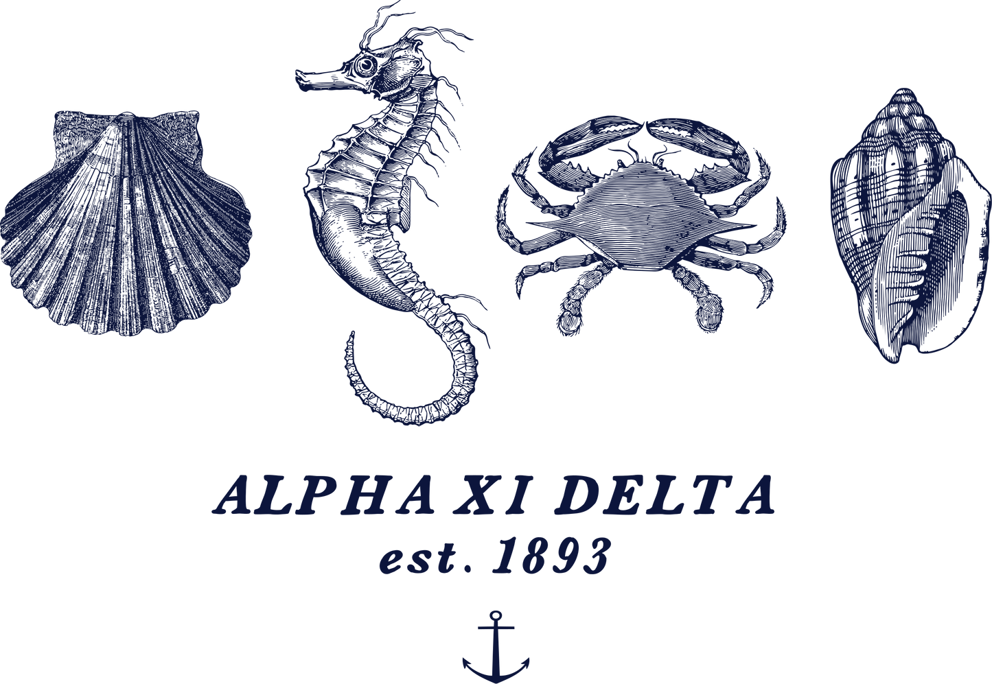 Alpha Xi Delta Nautical Graphic T-Shirts