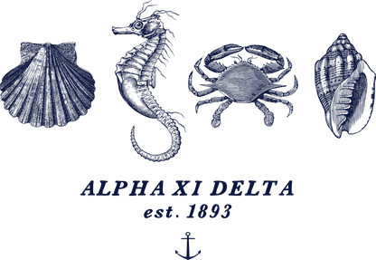 Alpha Xi Delta Nautical Graphic T-Shirts