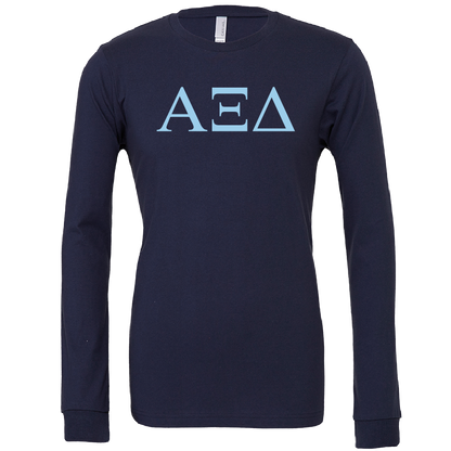 Alpha Xi Delta Lettered Long Sleeve T-Shirts