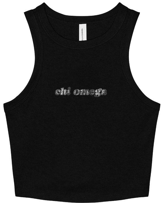 Chi Omega Lace Print Cropped Tank