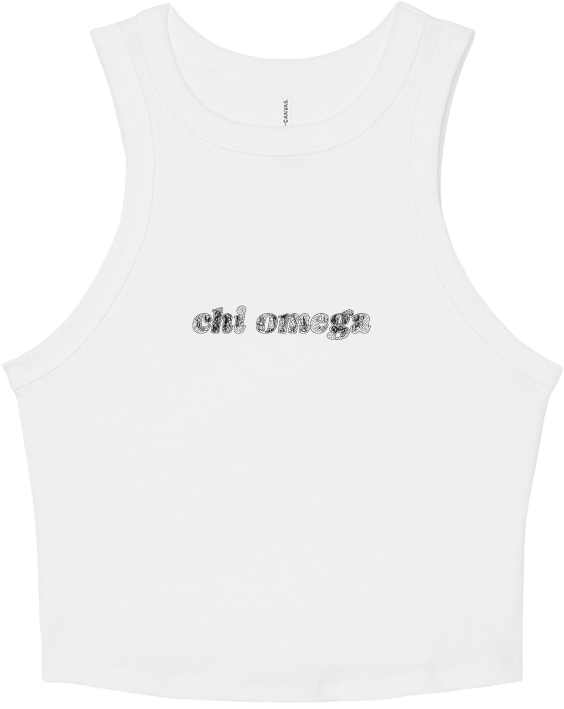 Chi Omega Lace Print Cropped Tank