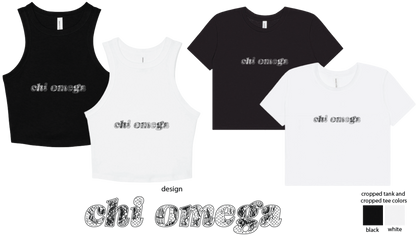 Chi Omega Lace Print Cropped Tank