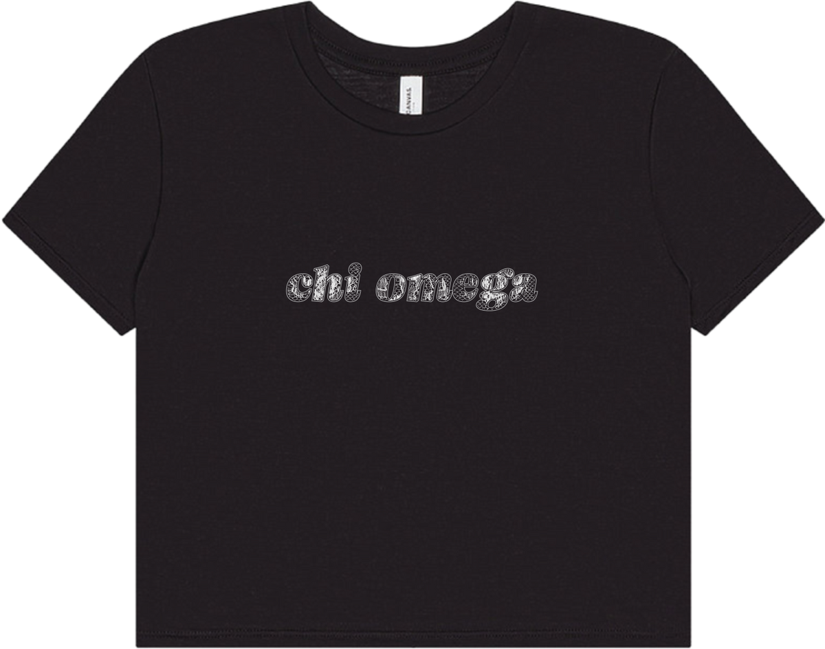 Chi Omega Lace Print Crop Top