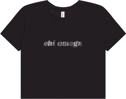 Chi Omega Lace Print Crop Top