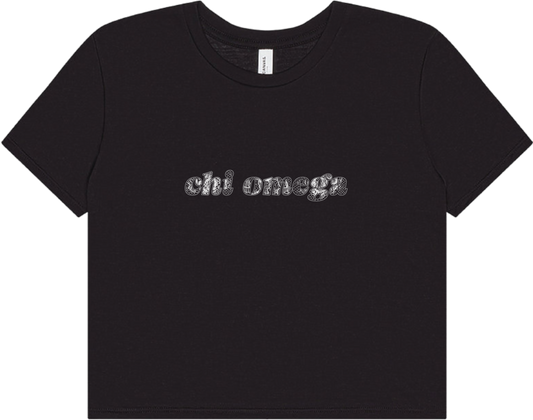 Chi Omega Lace Print Crop Top