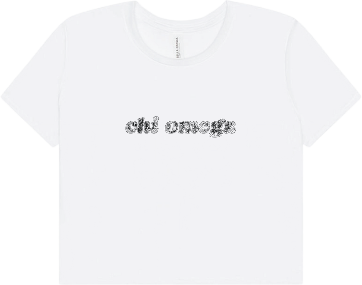 Chi Omega Lace Print Crop Top