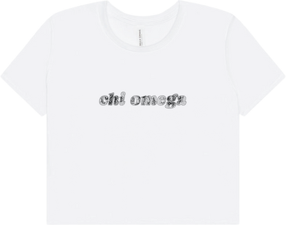 Chi Omega Lace Print Crop Top