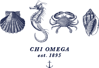 Chi Omega Nautical Graphic Crewnecks