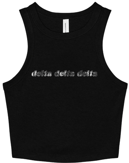 Delta Delta Delta Lace Print Cropped Tank