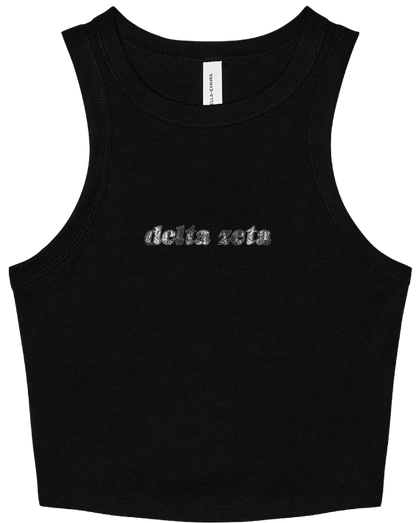 Delta Zeta Lace Print Cropped Tank
