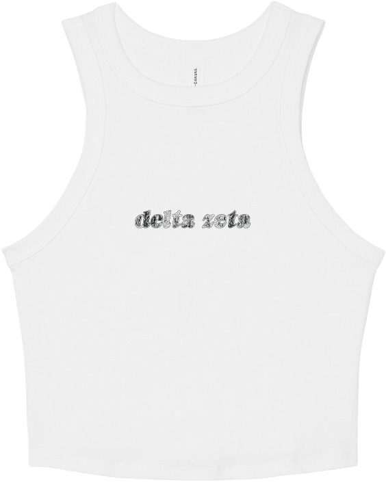 Delta Zeta Lace Print Cropped Tank