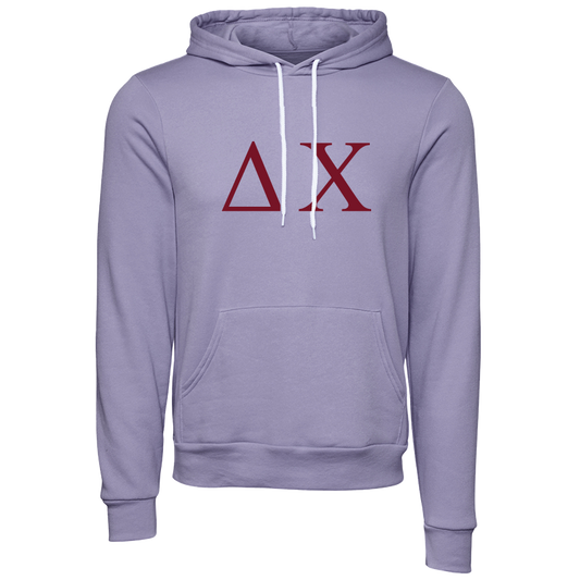 Delta Chi Embroidered Lettered Hooded Sweatshirts