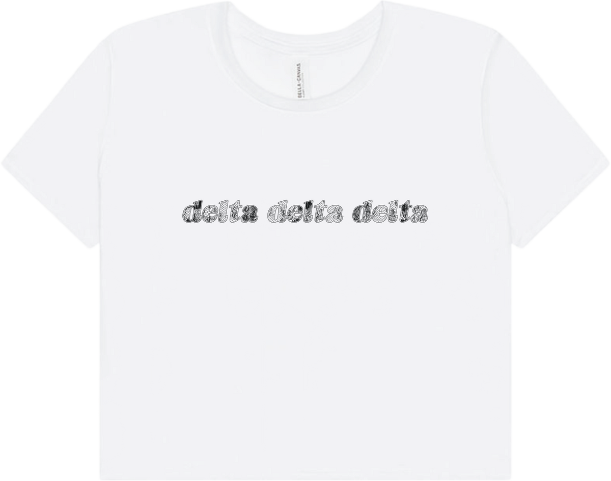 Delta Delta Delta Lace Print Crop Top