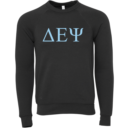Delta Epsilon Psi Embroidered Lettered Crewneck Sweatshirts
