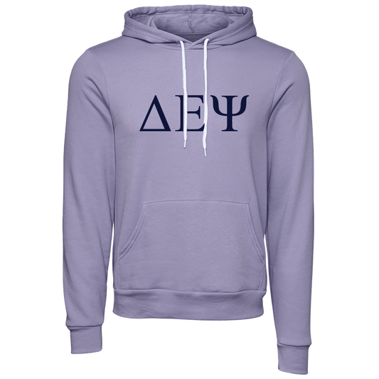 Delta Epsilon Psi Embroidered Lettered Hooded Sweatshirts