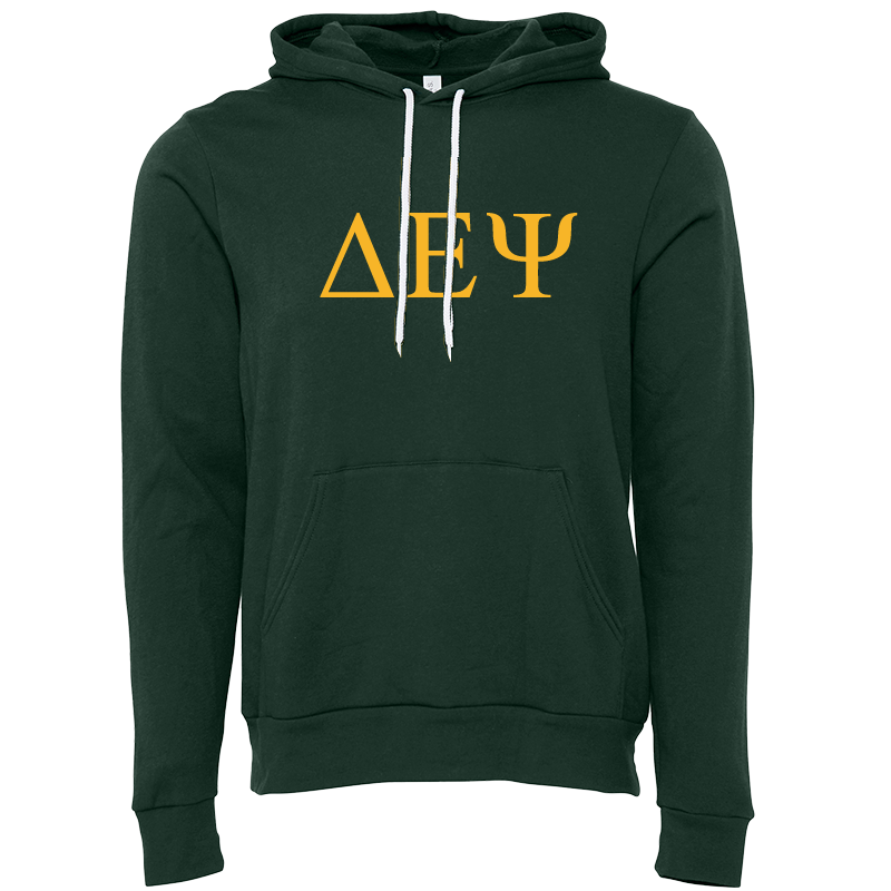 Delta Epsilon Psi Lettered Hooded Sweatshirts