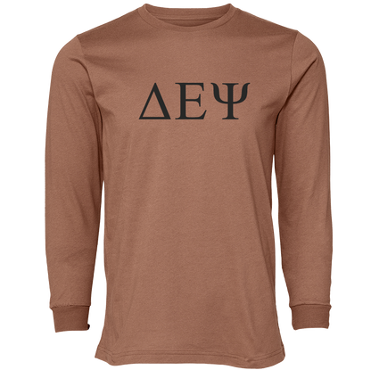 Delta Epsilon Psi Lettered Long Sleeve T-Shirts