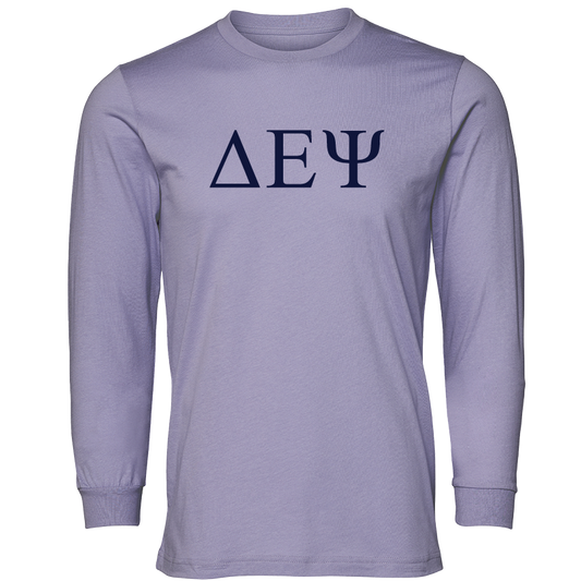 Delta Epsilon Psi Lettered Long Sleeve T-Shirts