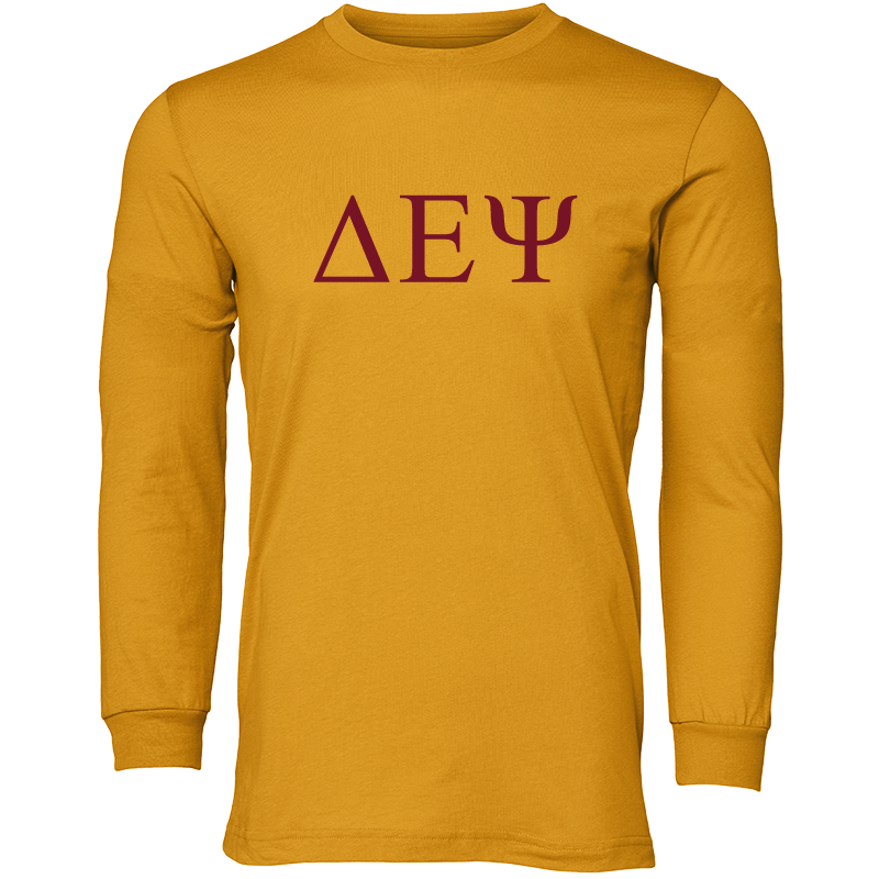 Delta Epsilon Psi Lettered Long Sleeve T-Shirts