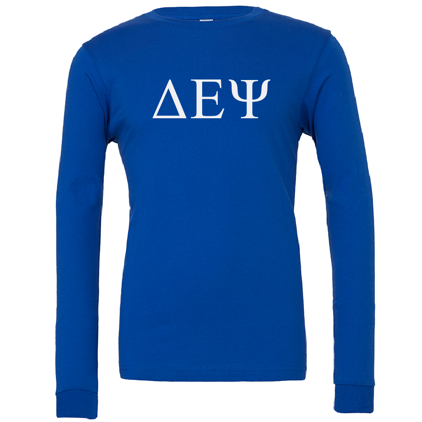 Delta Epsilon Psi Lettered Long Sleeve T-Shirts