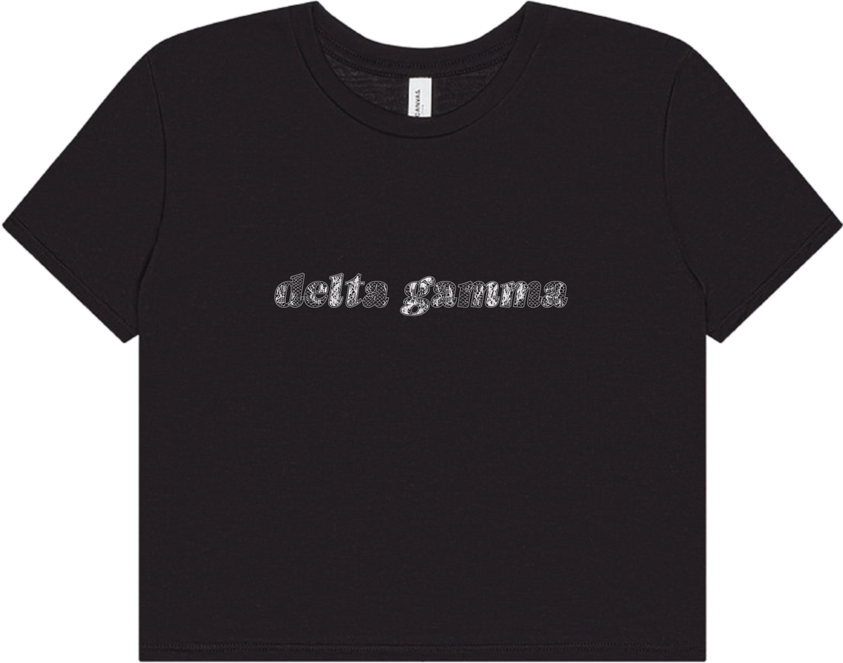 Delta Gamma Lace Print Crop Top