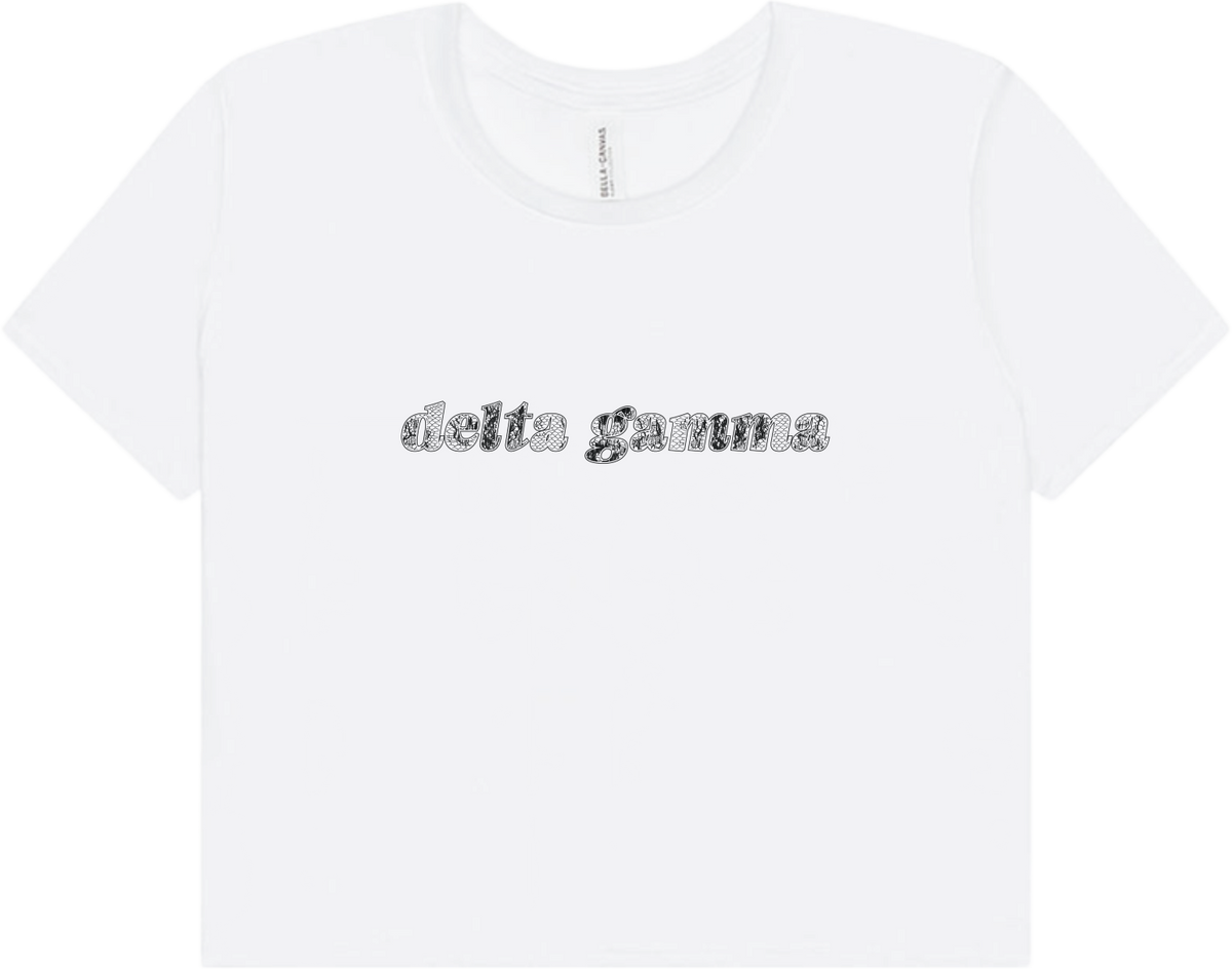 Delta Gamma Lace Print Crop Top