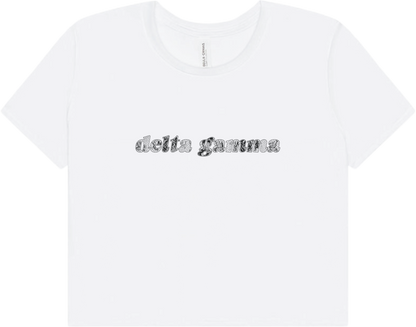 Delta Gamma Lace Print Crop Top