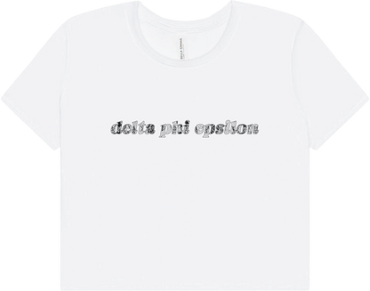 Delta Phi Epsilon Lace Print Crop Top