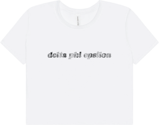 Delta Phi Epsilon Lace Print Crop Top