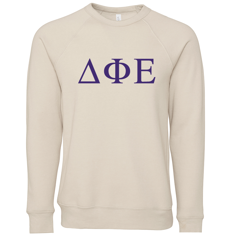 Delta Phi Epsilon Lettered Crewneck Sweatshirts