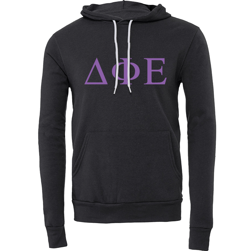 Delta Phi Epsilon Lettered Hooded Sweatshirts