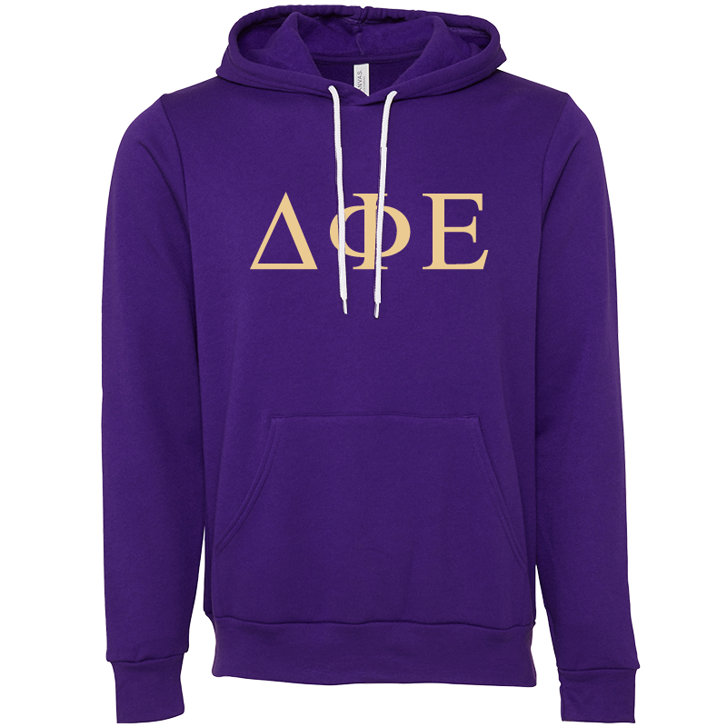 Delta Phi Epsilon Lettered Hooded Sweatshirts