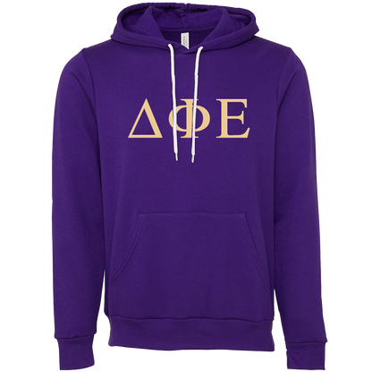 Delta Phi Epsilon Lettered Hooded Sweatshirts