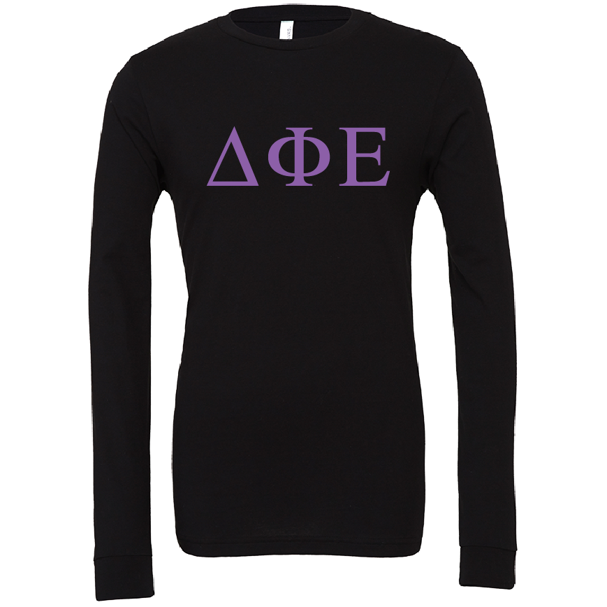 Delta Phi Epsilon Lettered Long Sleeve T-Shirts